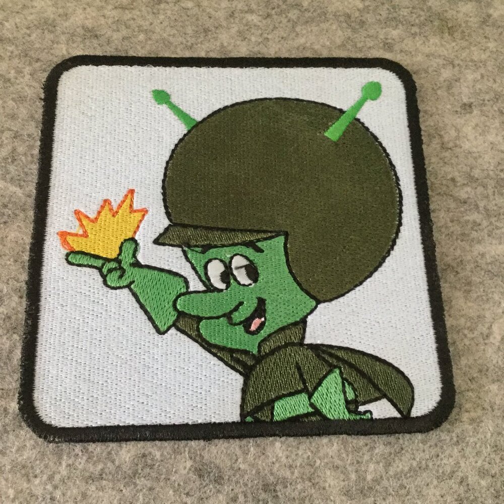 Homemade  embroidered iron patch The Great Gazoo from the Flintstone